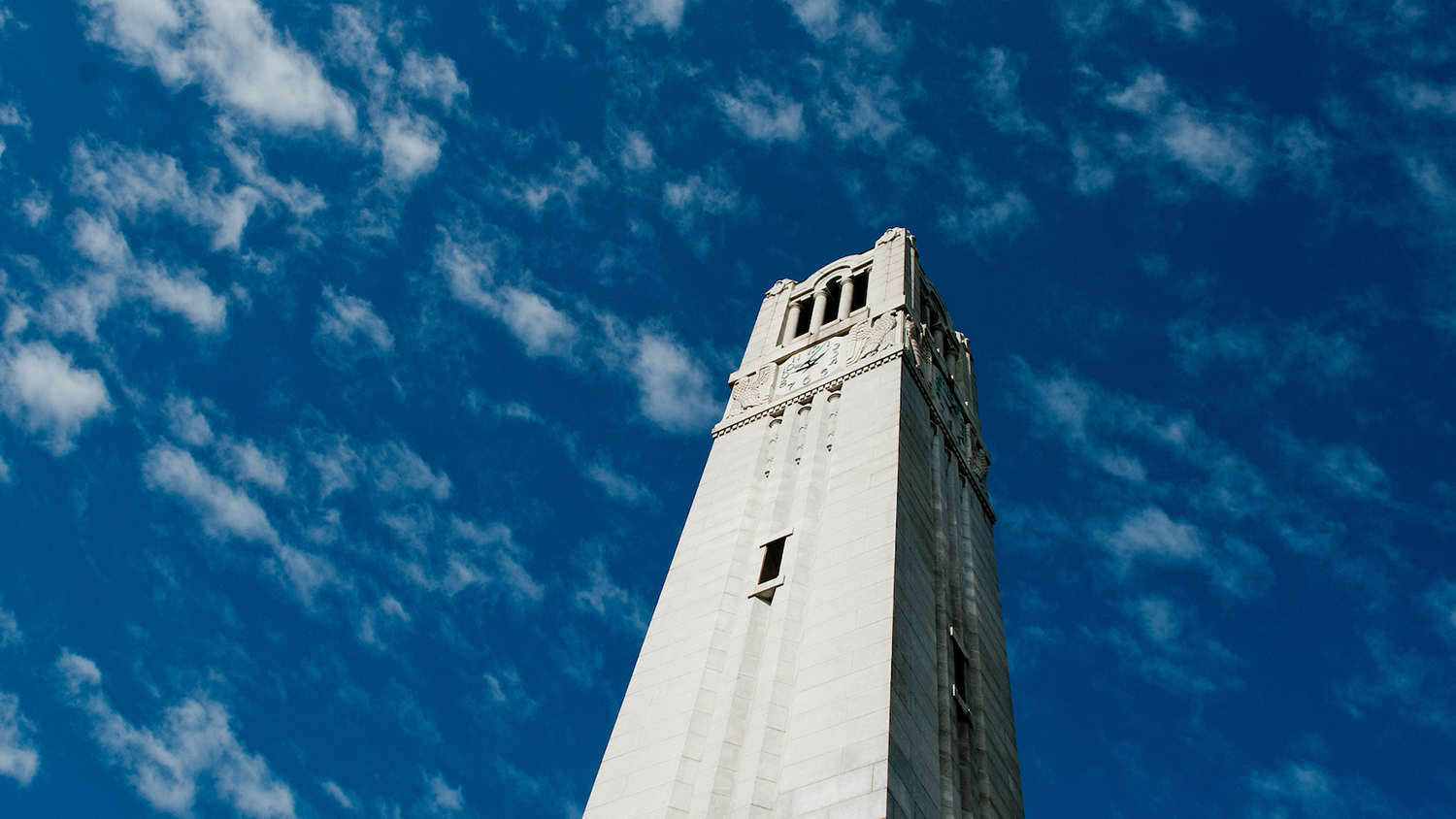The Memorial Belltower on NC State's campus.