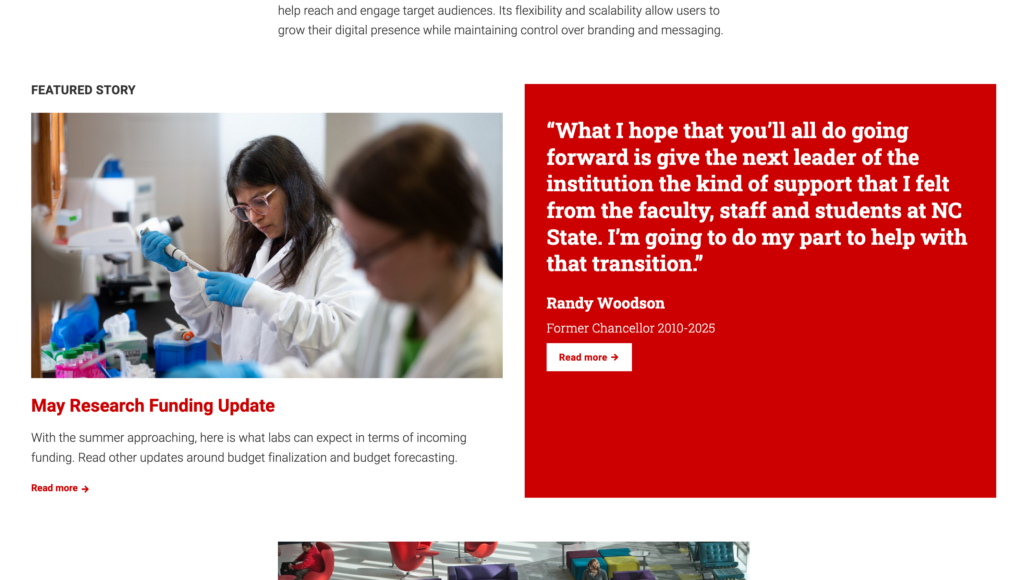 Example of the Split Content block