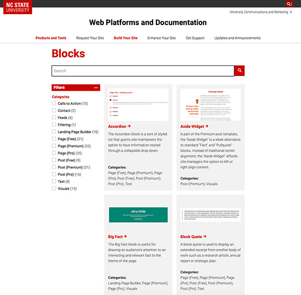 Screenshot of front-end of resources post type