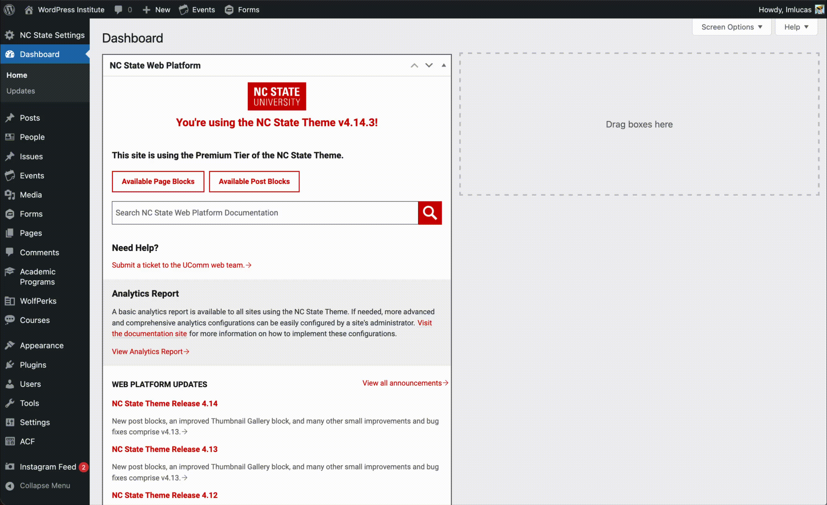 A GIF demoing the process of activating the Mega Menu custom post type