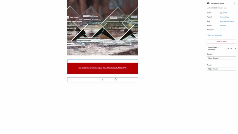 Animated GIF showing a cursor following the steps above, one by one, to locate the recommended image size for each block.