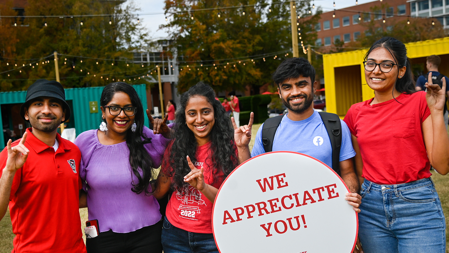 Faculty, staff and students enjoy Pack Appreciation Day during Red and White Week.